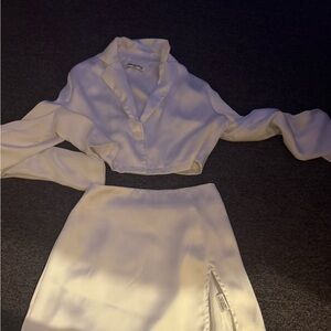 White satin Princess Polly co-ord set